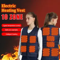 Winter Thermal Heated Vest Sleeveless Jacket with 3 Temperatures Winter Warm Coat Electric Heating Vest 10 Heating Zones for Man