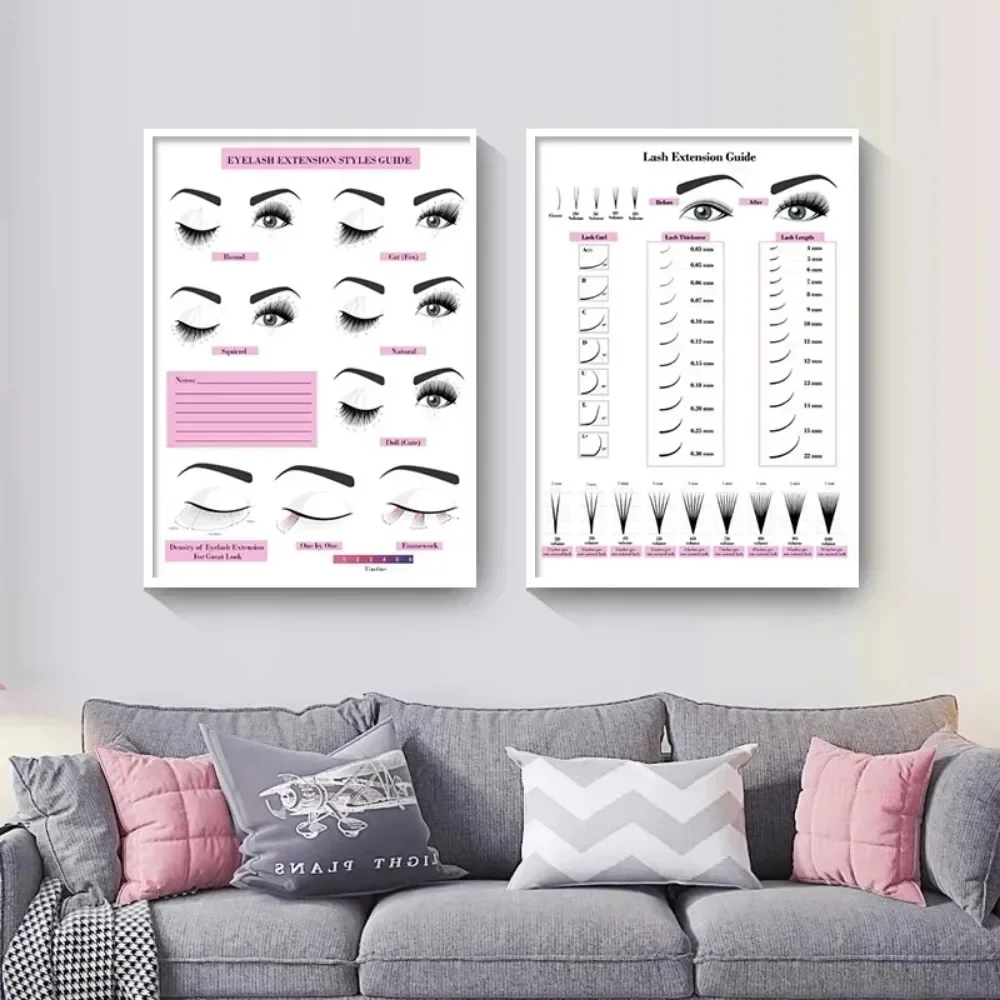 Canvas Painting HD Print Wall Poster Eyelash Extension Guide Series Eyelash Technician Form Make-up Room Beauty Salon Decoration - view 4