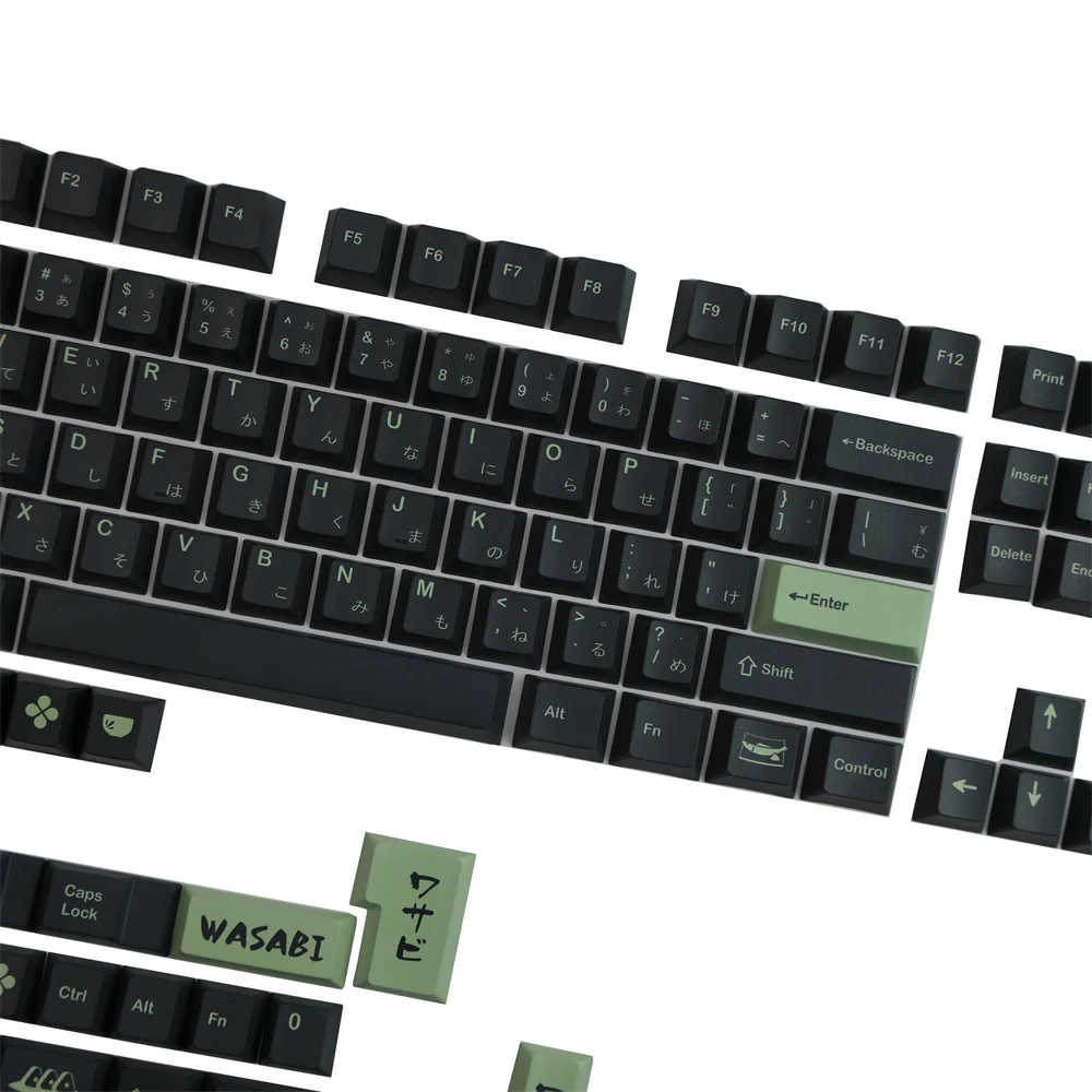 GMK Wasabi أغطية مفاتيح ISO أدخل اليابانية الكرز الشخصي الشخصية الملحق كامل 142 مفاتيح التحول الصحيح خاص مفتاح المسافة