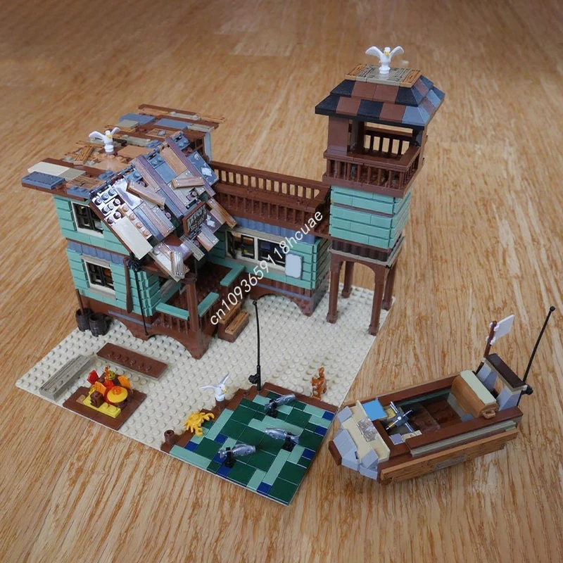 

970 шт. MOC Cathy's Fishing Lodge, строительные блоки, рождественский подарок, лучшие идеи на день рождения для детей и творческие ума