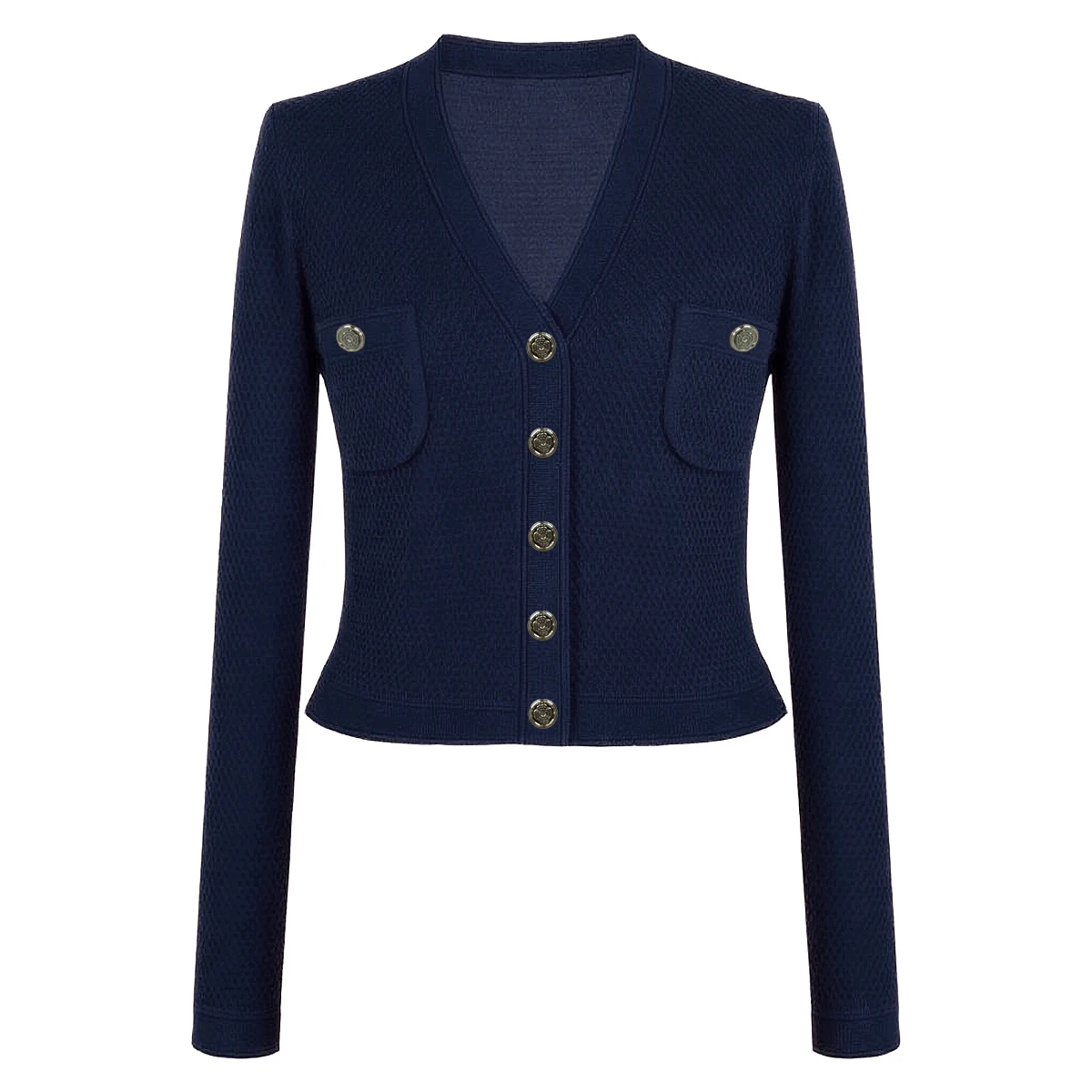 

High-Quality Summer New Style Fashionable And Elegant Long-Sleeved V-Neck Women's Knitted Shirt Jacket For Commuting