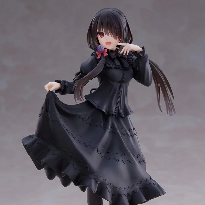 

Date A Live Tokisaki Kurumi Anime Figure Cute Girl Model Toy Pvc Black Dress Dress Up Standing Action Figures Collect Model Gift