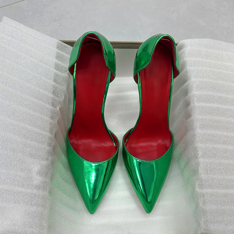 الأخضر النساء مضخات 12 سنتيمتر عالية الكعب أشار تو الخناجر الضحلة ليلة نادي الزفاف فستان الحفلات أحذية QP252 #4