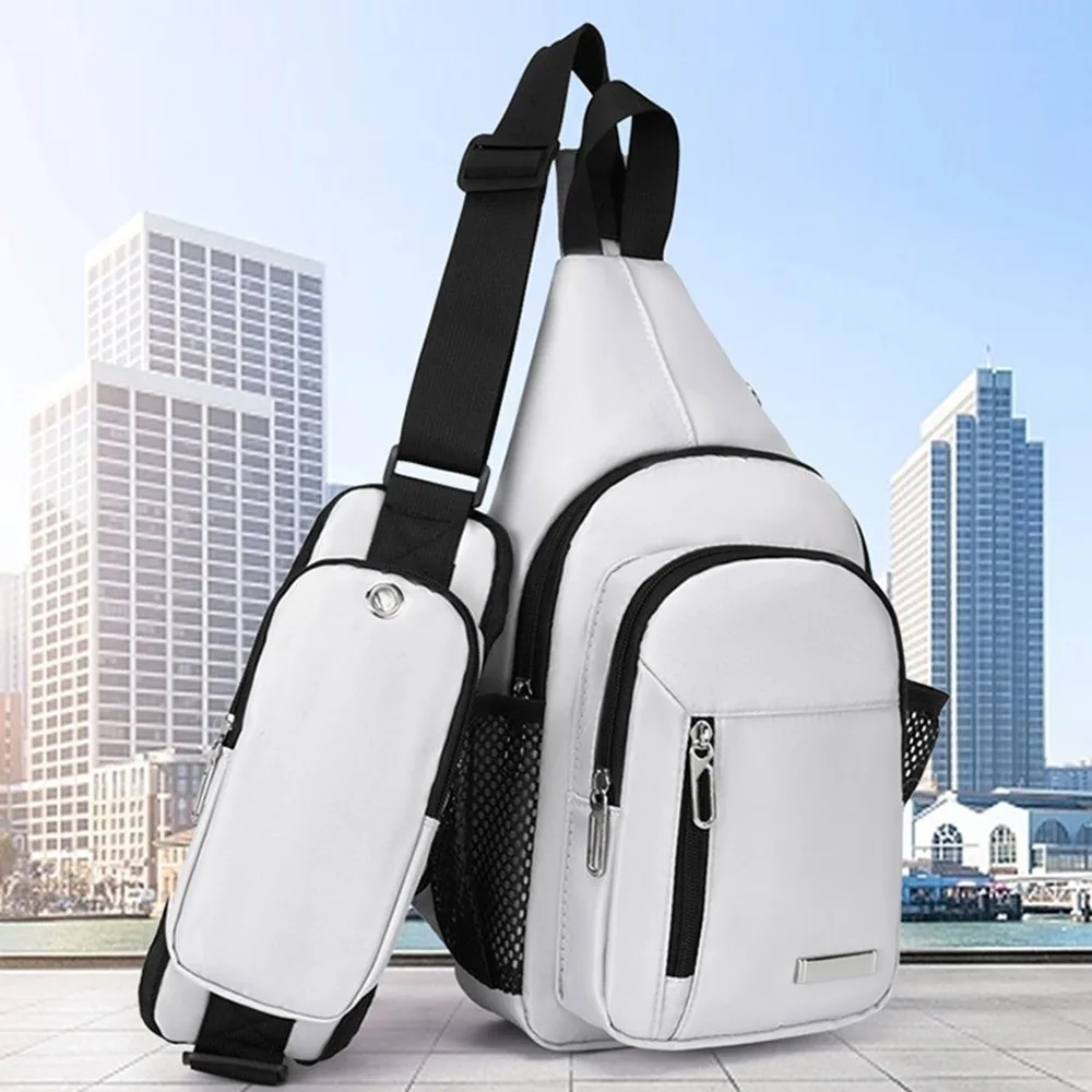 

Glow Men's Chest Bag Large Capacity Multifunctional Casual Phone Pouch Commuting Waterproof Cycling Shoulder Bag Outdoor