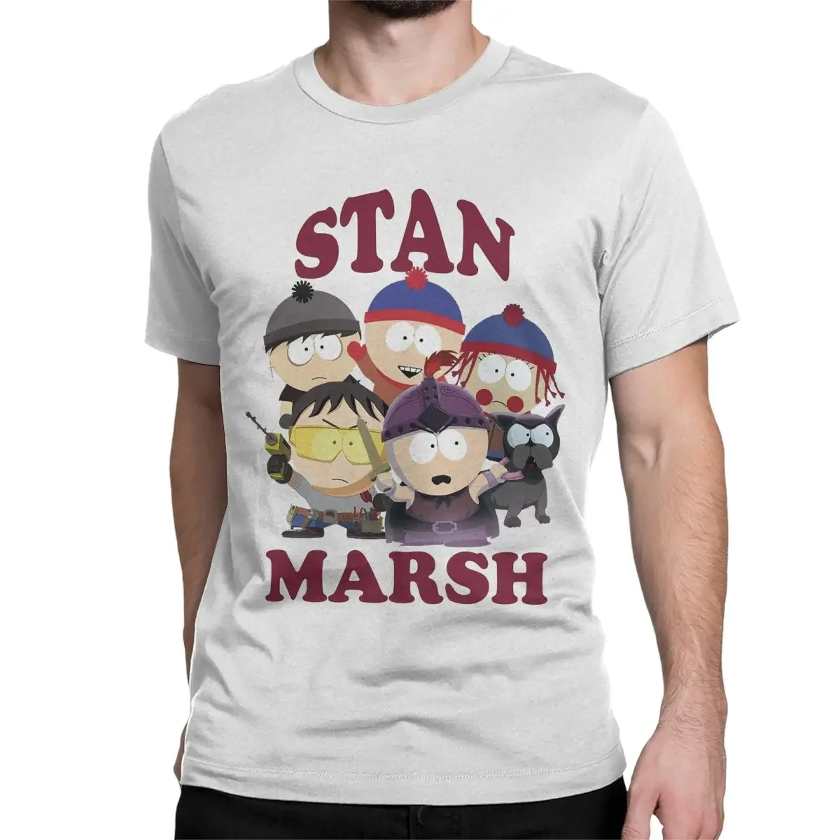 Men's T-Shirt Stan Marsh Southparks Crazy 100% Cotton Tee Shirt Short Sleeve T Shirt Crewneck Clothes Party