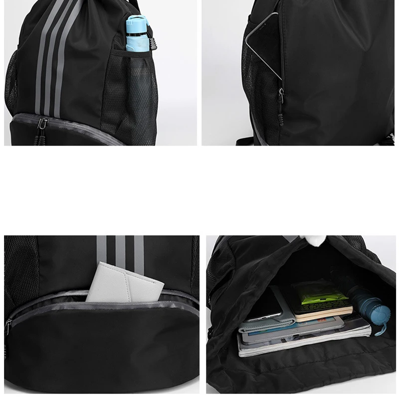 Esportes drawstring futebol mochila leve fitness ginásio saco de basquete viagem ao ar livre à prova dweekend água fim de semana ombro mochila