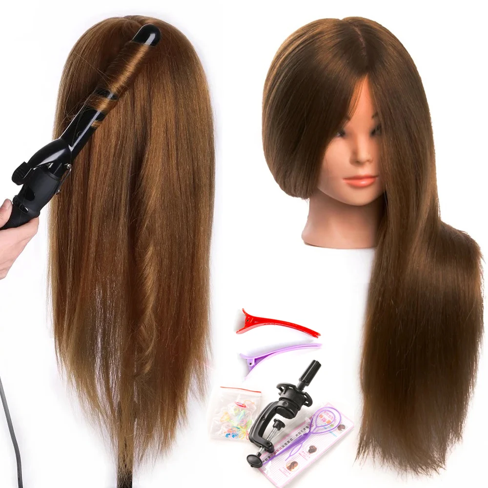 Mannequin Dolls hairstyles professional styling head can be curled Training Head For Salon 80 % Real Human Hair Hairdressing