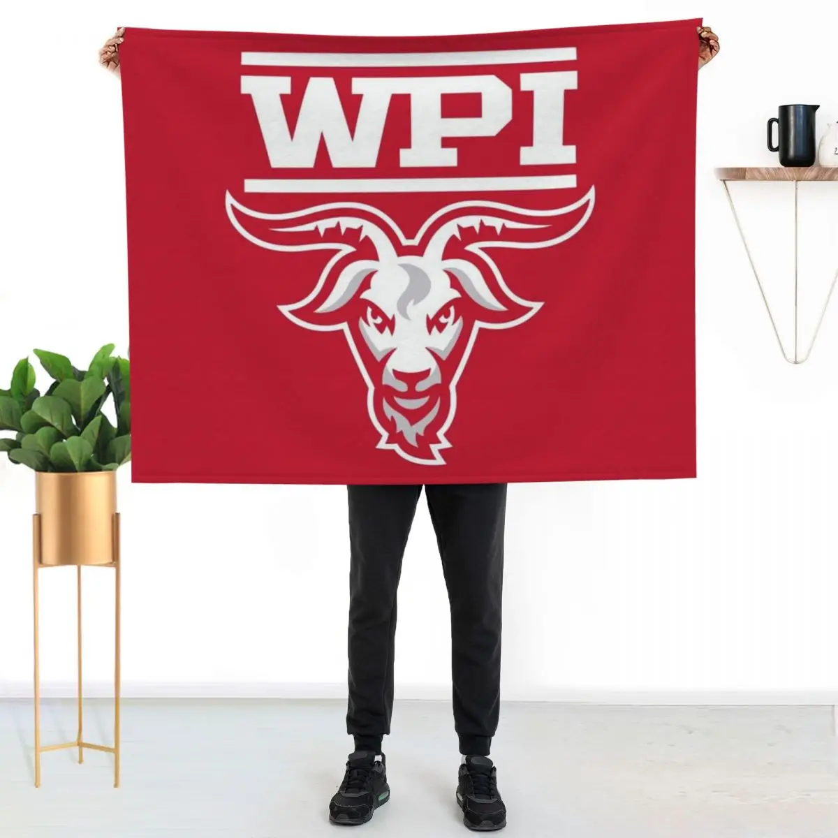 

Worcester Polytechnic Institute Throw Blanket Soft Sherpa Fleece Warm Blanket for Winter