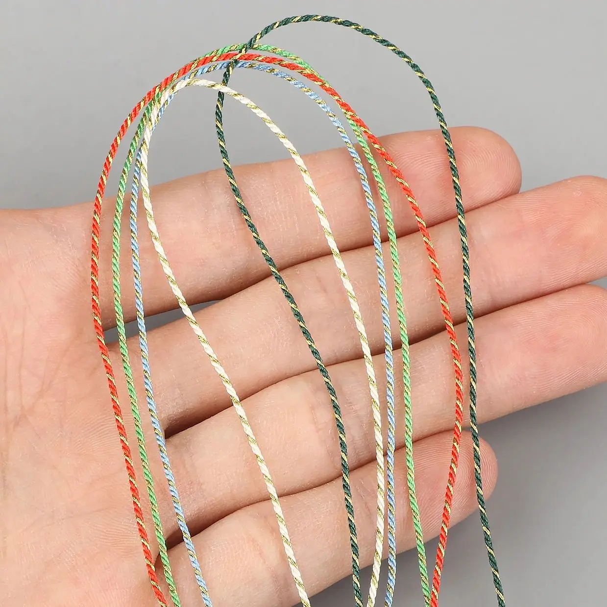 20meter/roll 1mm 3 Layer 100% Cotton Cord Rope Knot Macrame Cord Rope For Jewelry Making DIY Ethnic Bracelet Accessory Findings