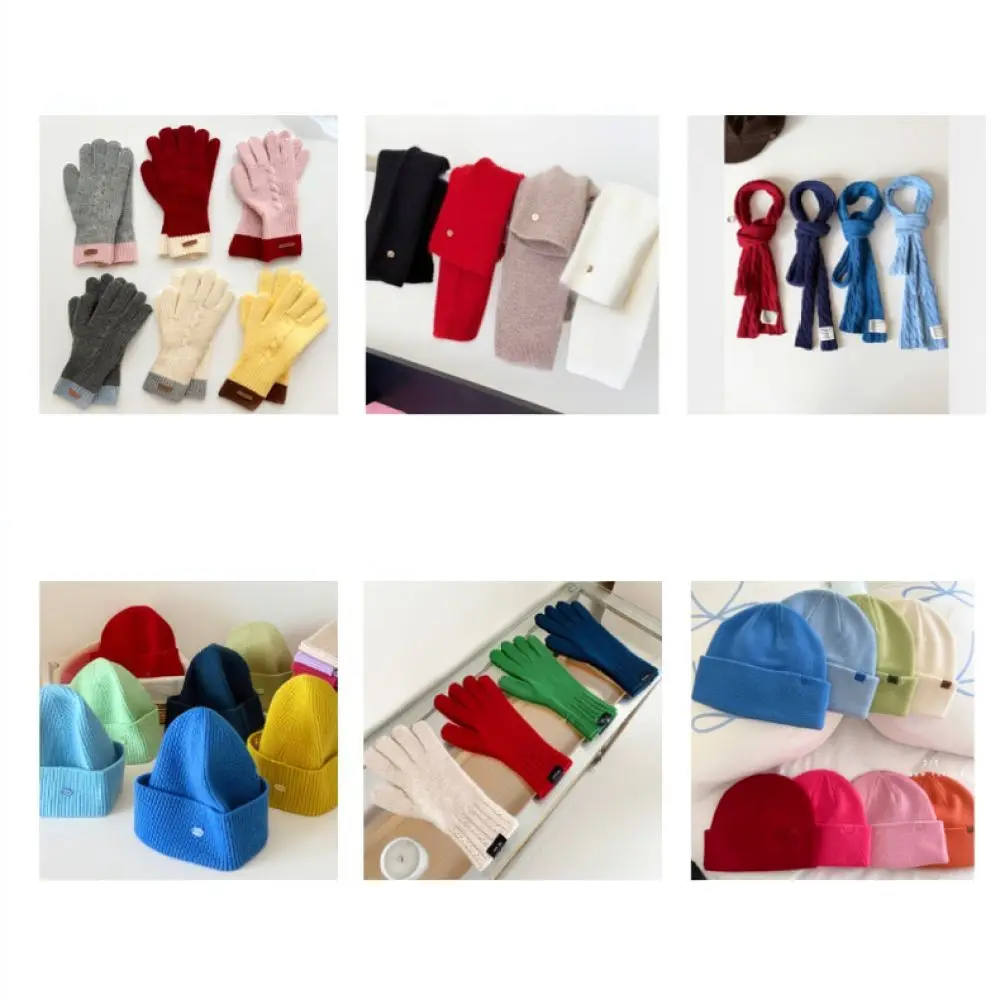 Thermal Wool Gloves Women Winter Warm Touchscreen Mittens Solid Color Fashion Commuter Soft Split Finger Outdoor Hand Wear