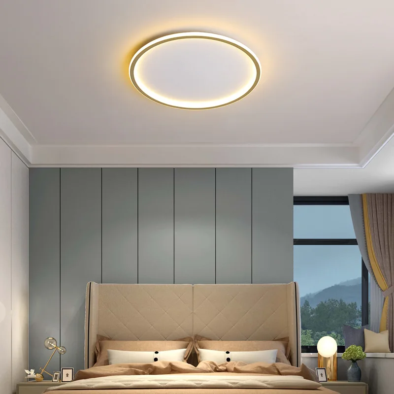 Minimalist Circle Metal Ceiling Light Dimmable For Living Dining Room Ceiling Lamps Study Office Bedroom Indoor Lighting Fixture