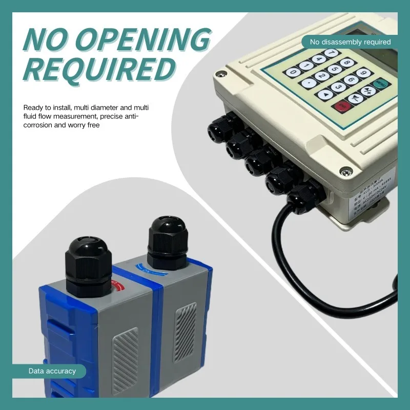 Ultrasonic Flow Meter For Liquid Water Oil High Accuracy Non-Contact DN16-DN6000 With Outside Clamp Connectivity Plastic OEM