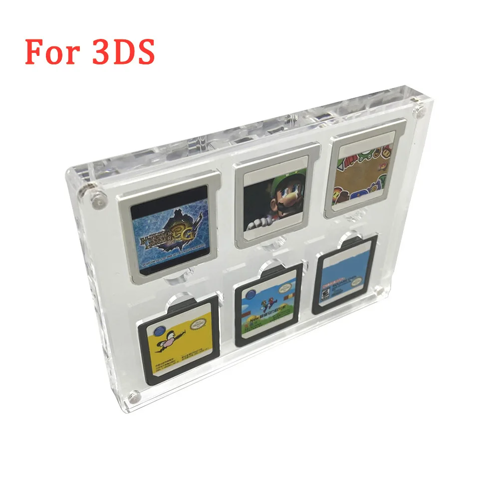 1/6 شبكة عالية الجودة بطاقة الألعاب غطاء مغناطيسي المحمولة التخزين المنظم حافظة شفافة لملحقات ألعاب نينتندو 3DS