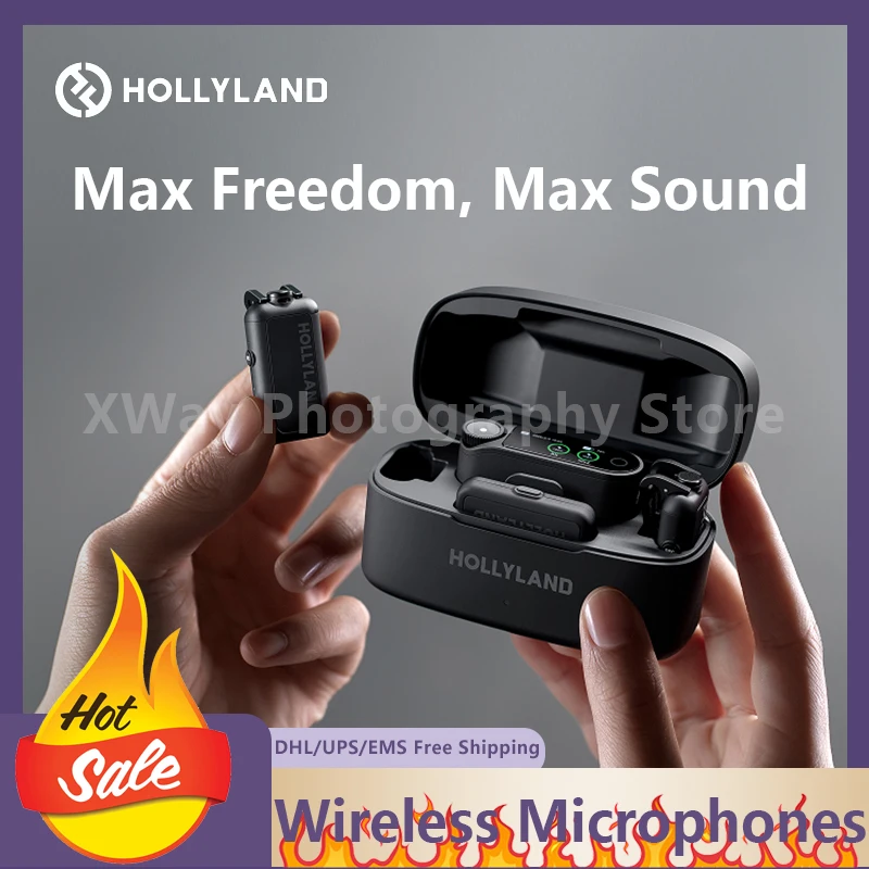 

Hollyland Lark Max 2 Профессиональный записывающий микрофон 100 м Беспроводная передача Частота скачки 2,4 ГГц Ai Шумоподавление