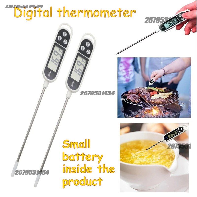 Termómetro Digital tipo sonda de acero inoxidable, termómetro para alimentos domésticos, tipo rotulador, temperatura de leche, termómetro para cocinar alimentos