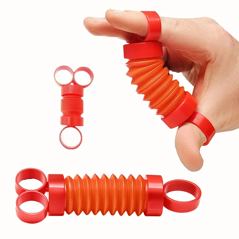 Decompression Toy Finger Pull Tube Exercise Finger Muscles POP TUBES Decompression Stretch Bellows Sensory Toy