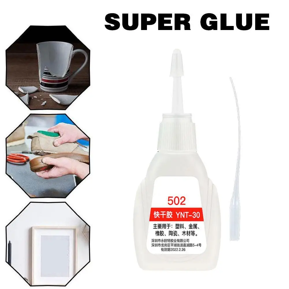 502 Super Glue Instant Quick-drying  Adhesive  Leather Rubber Wood Metal Strong Bond Liquid Glue Tool New