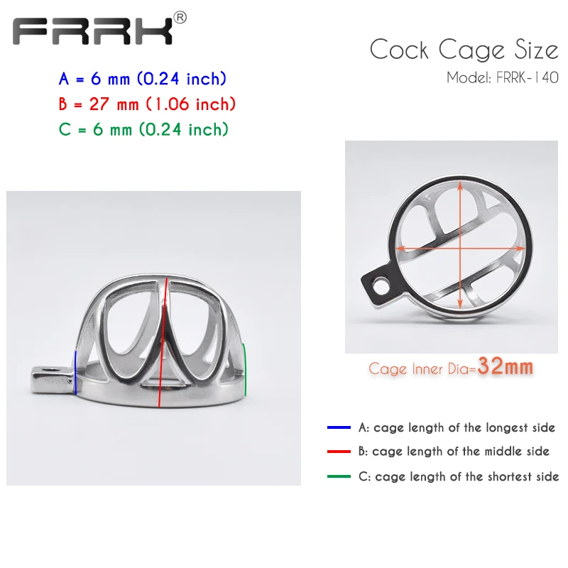 FRRK Small Male Chastity Cage for Men Stainless Steel Cock Lock Penis Rings BDSM Sex Toys Adults Games Products 성임용품 남성