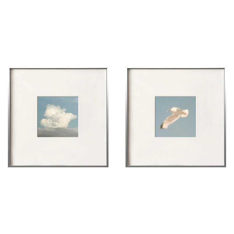 Modern minimalist medieval Bauhaus hanging paintings, blue landscape decorative paintings, niche art, living room, dining room
