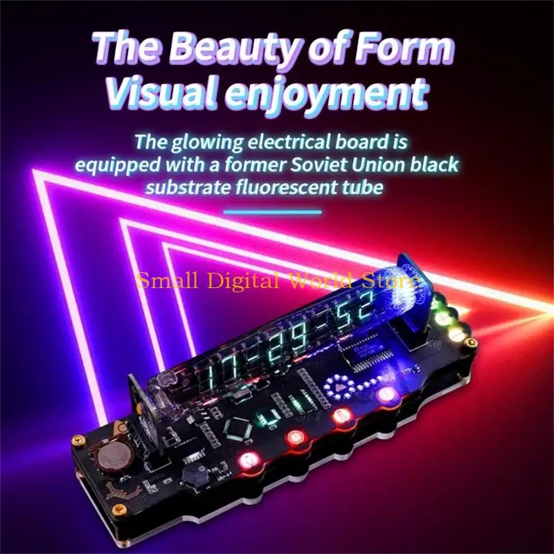 77UB Digital Desk Clock Imitated Fluorescent Tube Clock LED Tube Clock RGB Color