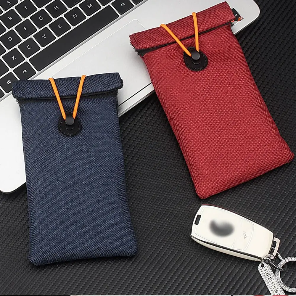 Creative Anti-Radiation Signal Blocking Bag Oxford Cloth Signal Blocker Pouch Cell Phone Bag Solid Color Car Keys Bag Outdoor