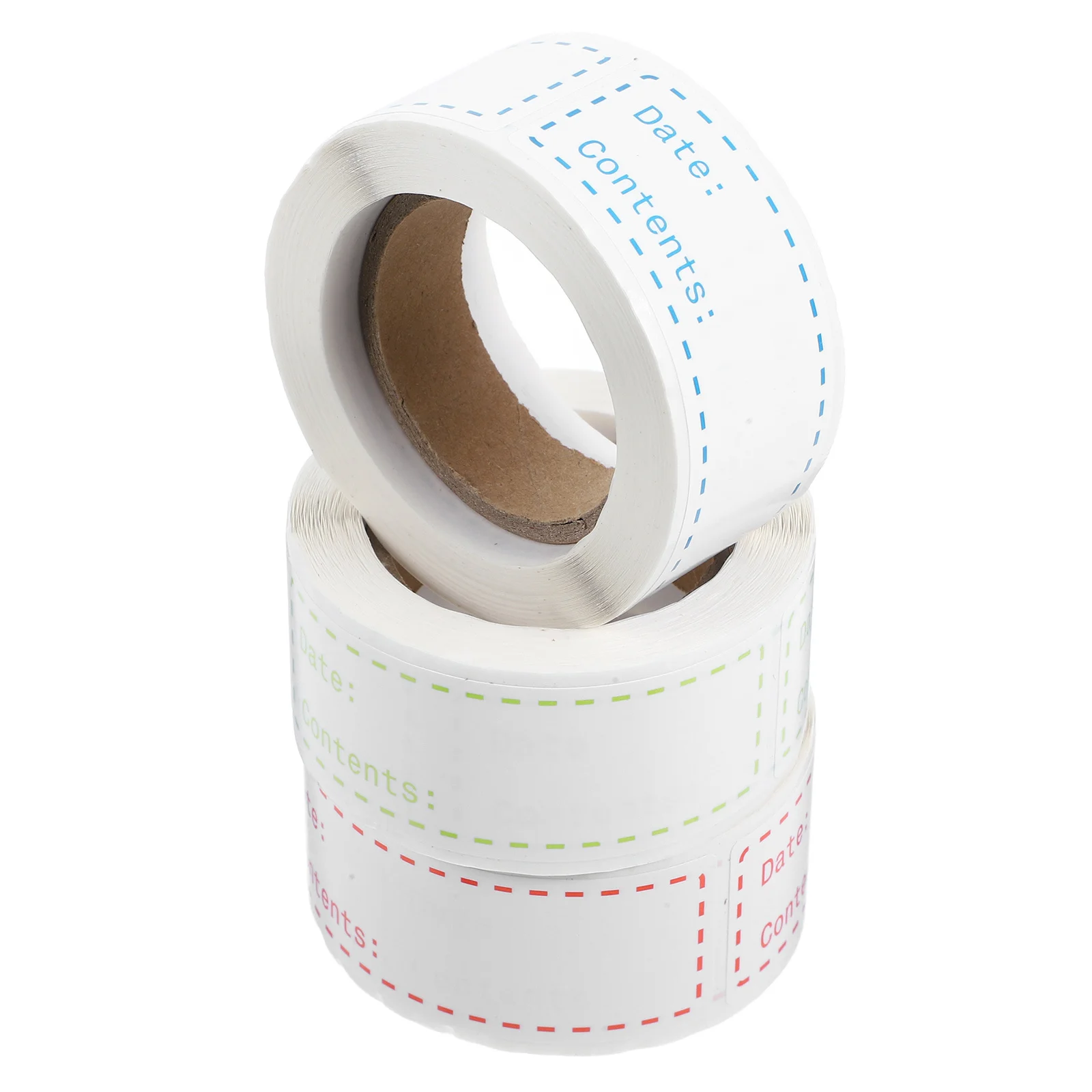 3 لفات من ملصقات ملصقات الطعام ذاتية اللصق، علامات حاوية الثلاجة والفريزر القابلة لإعادة الاستخدام لنظام تخزين معبأة المؤن