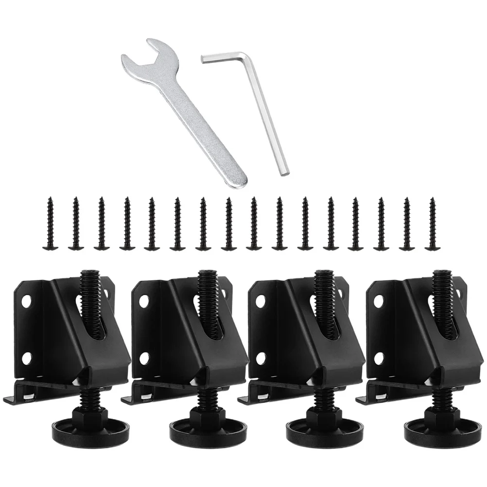 

4 шт. регулируемые подушечки для ног, сверхмощные выравнивающие ножки для мебели, верстака, стабилизаторы стола с противоскользящей защитой пола