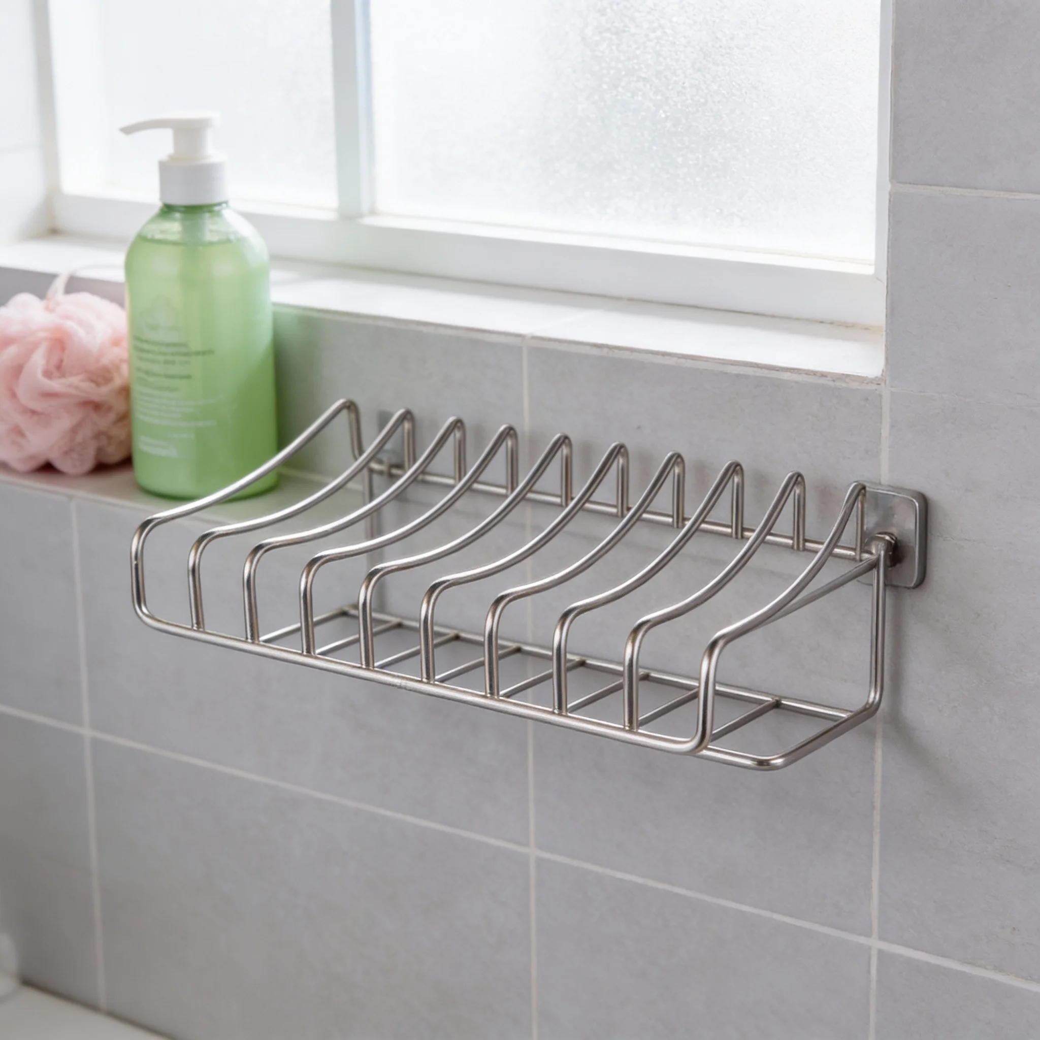 

Household Soap Rack Stainless Steel Soap Dish with Anti Slip Base Great for Bathroom Toilet and Kitchen Countertop