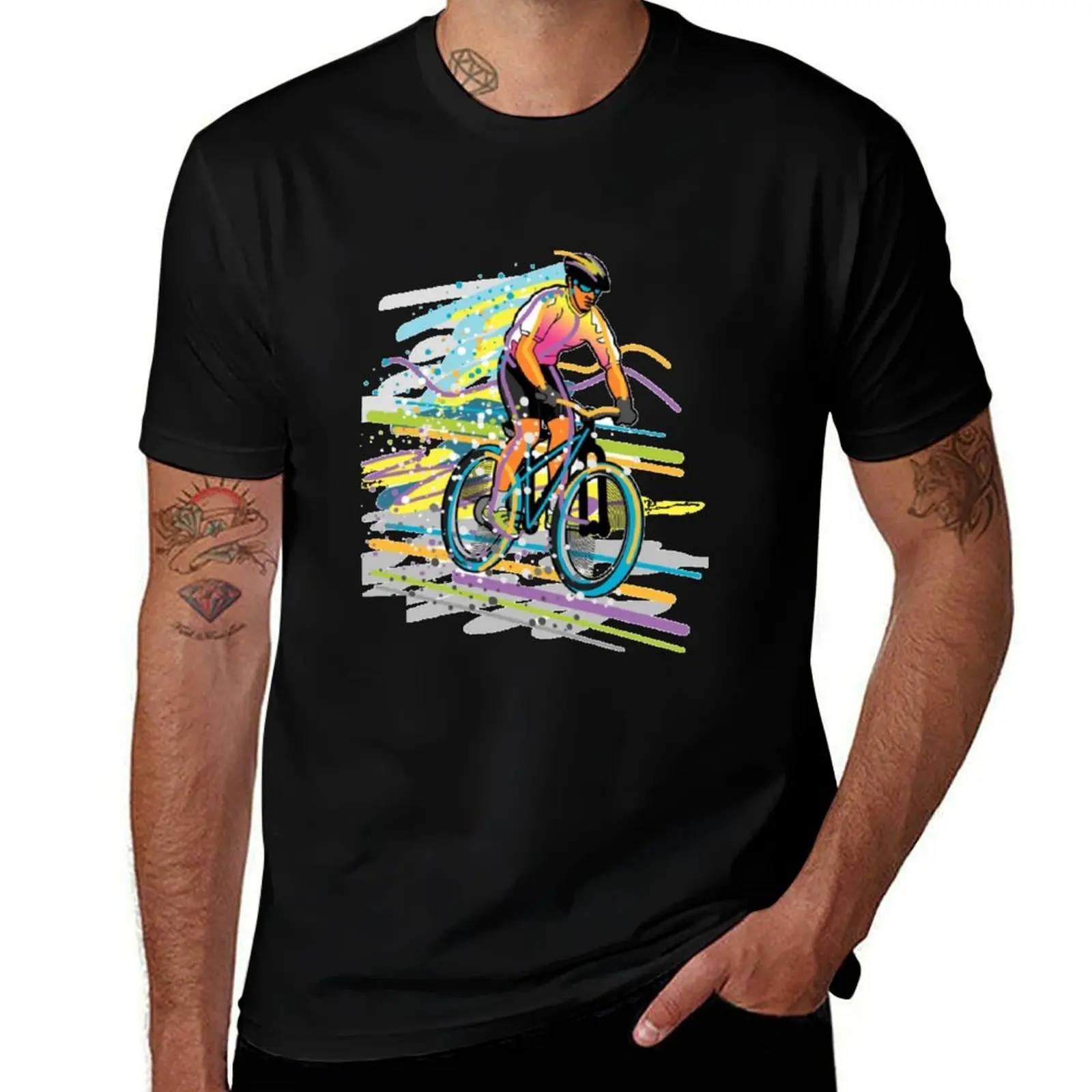 CYCLE BICYCLE biking boy Cycling man Cyclist particles shattered Sketch Tee Mug Sticker Notebook for gift T-Shirt