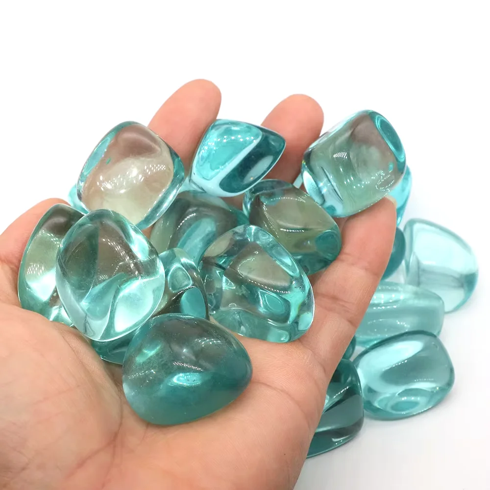 Ocean Blue Obsidian Tumbled Stones Healing Crystal Bulk Ore Gravel Quartz Specimen Minerals Tank Aquarium Home Decor Gemstones view 3