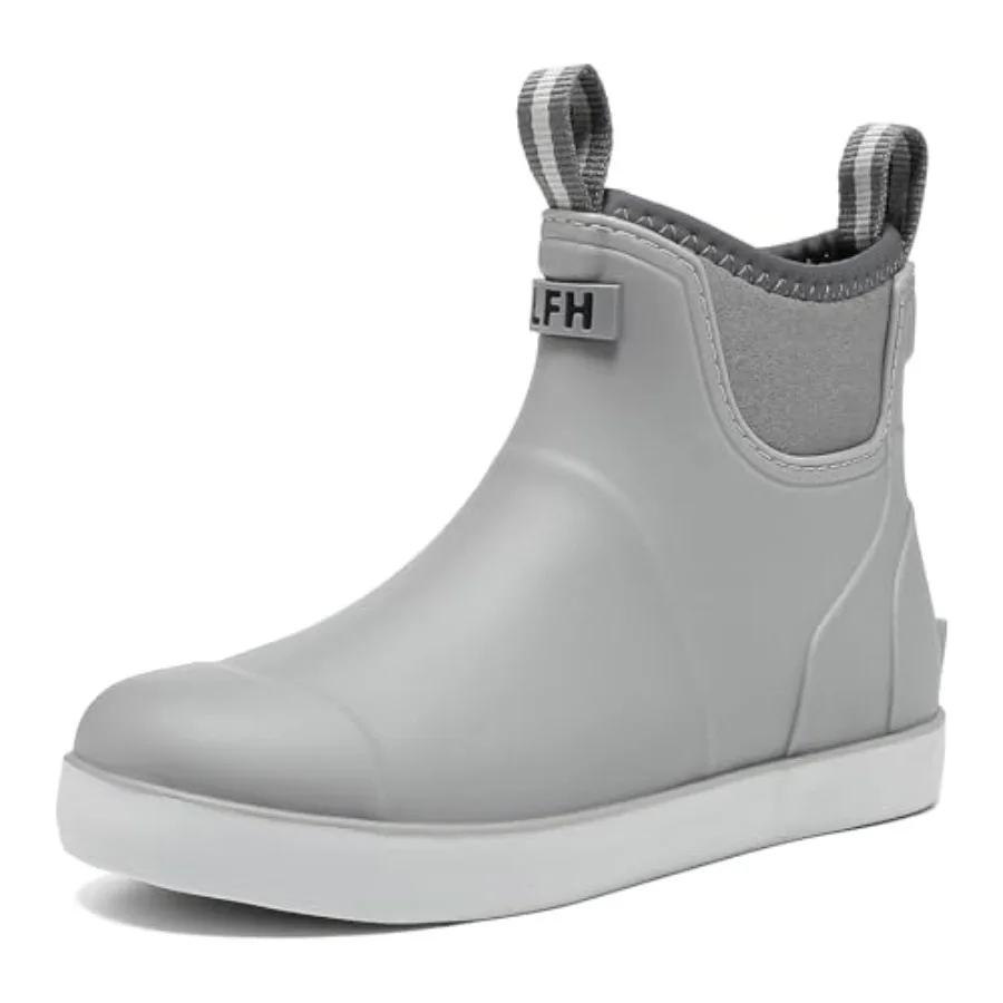 

Women's Deck Boots, Rubber Rain Boots Chelsea Ankle Booties with Anti-Slip Sole Waterproof Fishing Shoes for Outdoor Work Garde