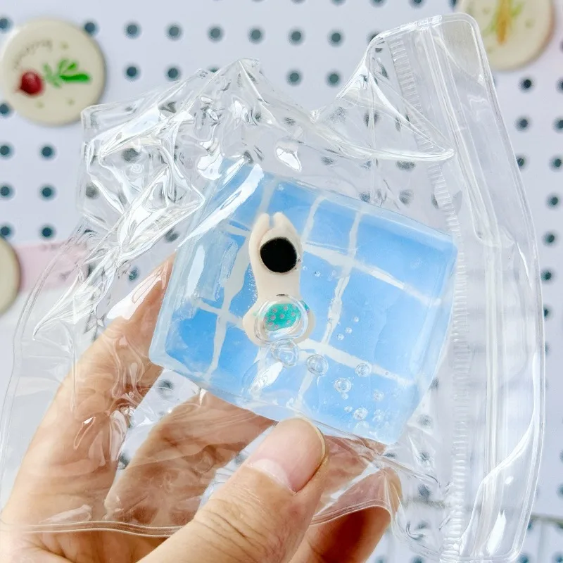 Jouets à presser bleus pour fête à la piscine, jouet créatif de forme carrée, soulagement du Stress du maltose, jouet de décompression à rebond lent, cadeaux pour enfants