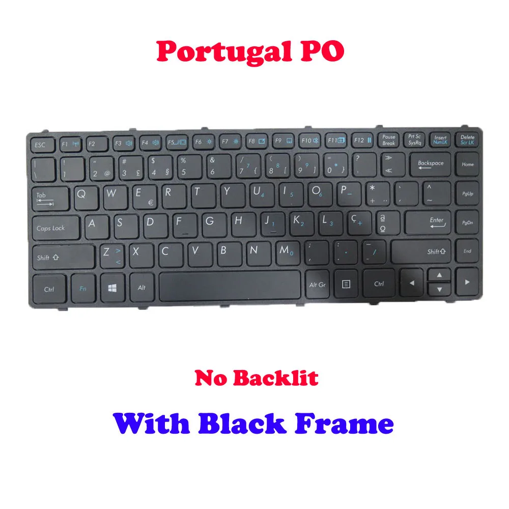 

S410 Keyboard For GETAC V138418CS1 V00 PO-RO 531087680982 V138418DS1 V00 PO-RO 531087680981 Portugal PO Black Frame And Backlit