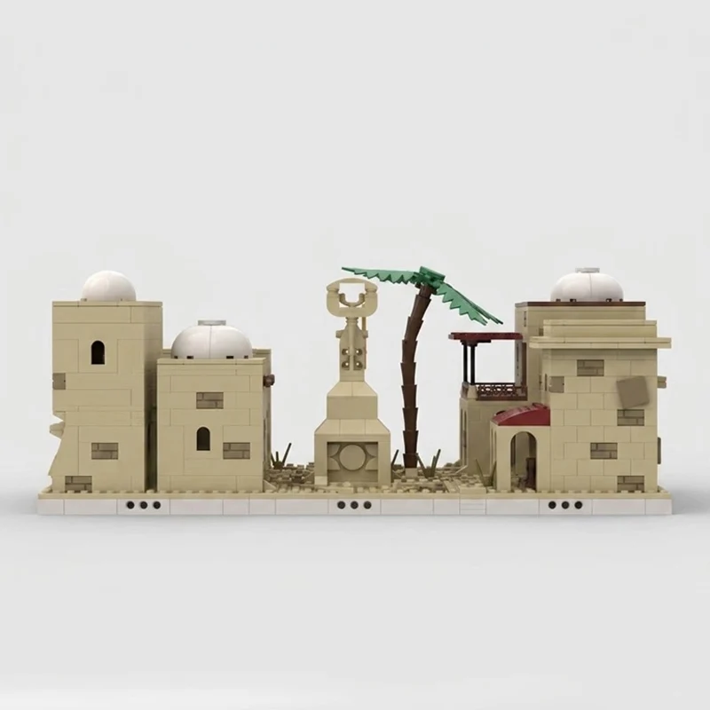 

qwert City Street View Model MOC Building Bricks Desert Village Town Modular Technology Assemble Children Toy Suit Gifts Holiday