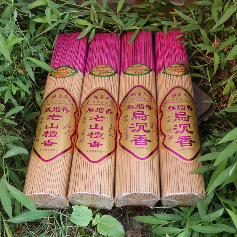500g Natrual Smokeless Incense Sticks 33cm Sandalwood Eaglewood Worship Buddha God of Wealth Bamboo Sticks Incense