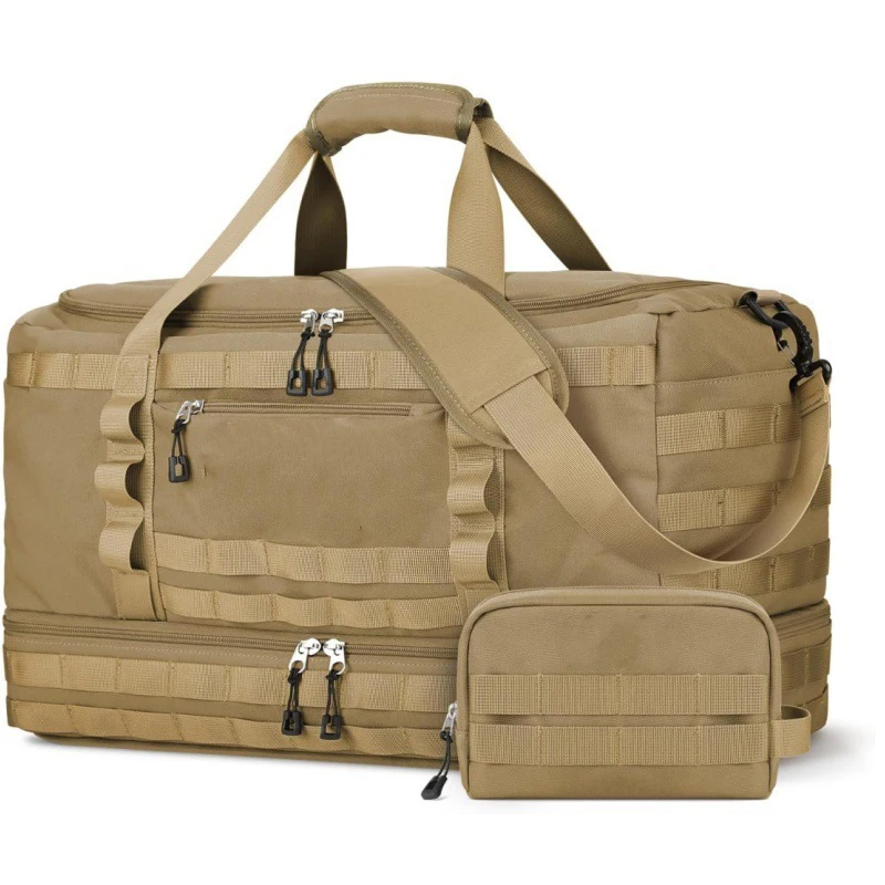 Tactical Gym Fitness Sports Bag Separate Shoes Compartment Travelling Camping Hiking Handbag Large Capacity Wet Pocket Tote