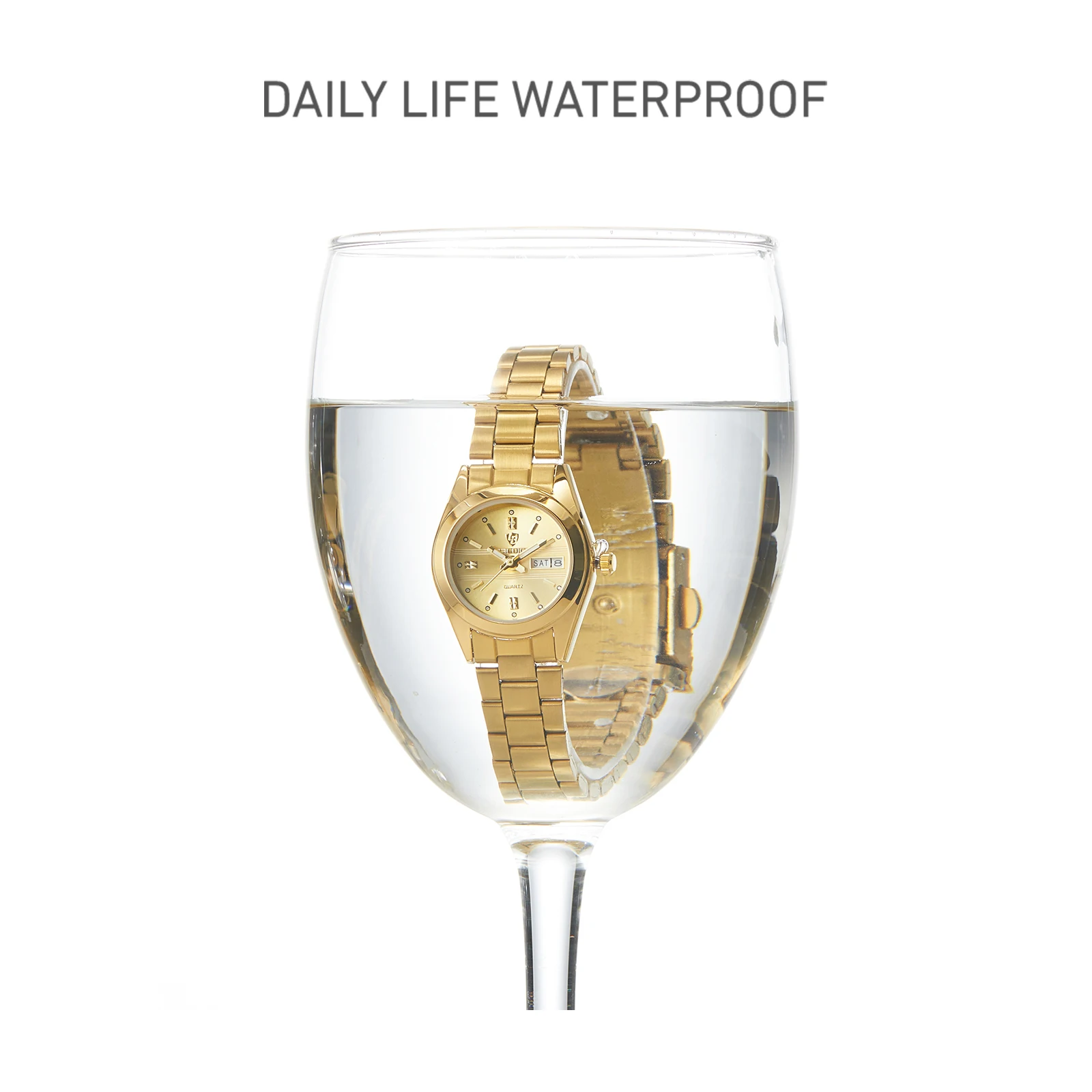 LIEBIG 女性トップブランドの高級クォーツムーブメント腕時計女性のためのステンレス鋼ストラップ時間腕時計レディースエレガントな腕時計