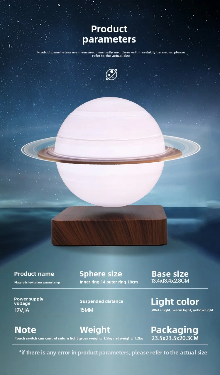 Maglev 3D printing moon light luminous Jupiter creative moon light