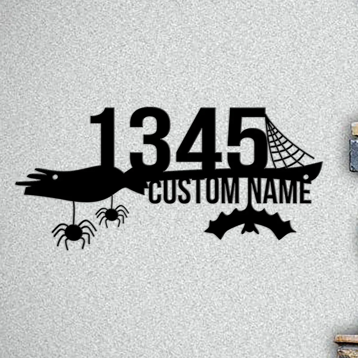 Embrace The Halloween Spirit: Our Custom Halloween Address Metal Sign, with A Spooky Twist. Perfect As An Outdoor House Number.