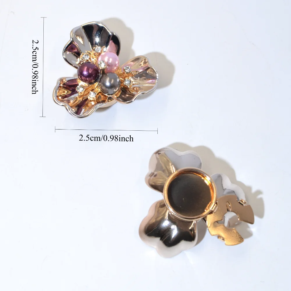 Pearl Flower Button Cover Collection Retro Elegant Three-dimensional Floral Cufflinks Gift Versatile Clothing Shirt Buckle