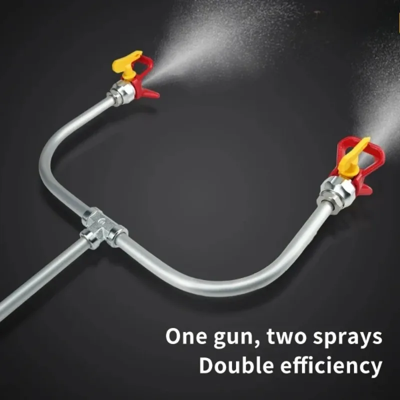 Airless หัวฉีดคู่หัวจิตรกรรม Airless Paint Spray Gun Extension Pole สําหรับ Sprayer
