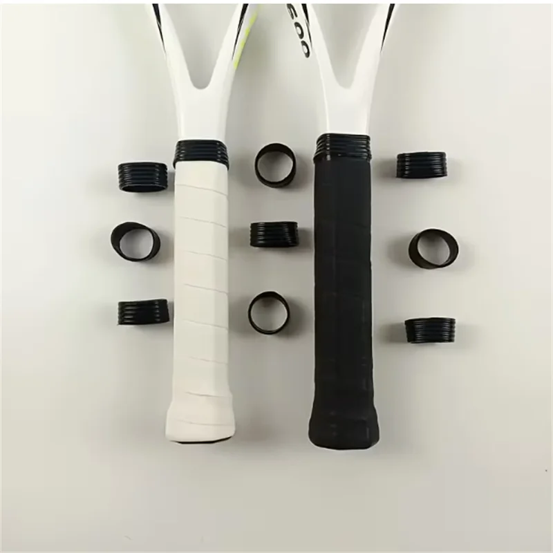 6pcs silicone racket grip rings anti slip elastic sealing bands for tennis badminton racket handle durable sports accessories