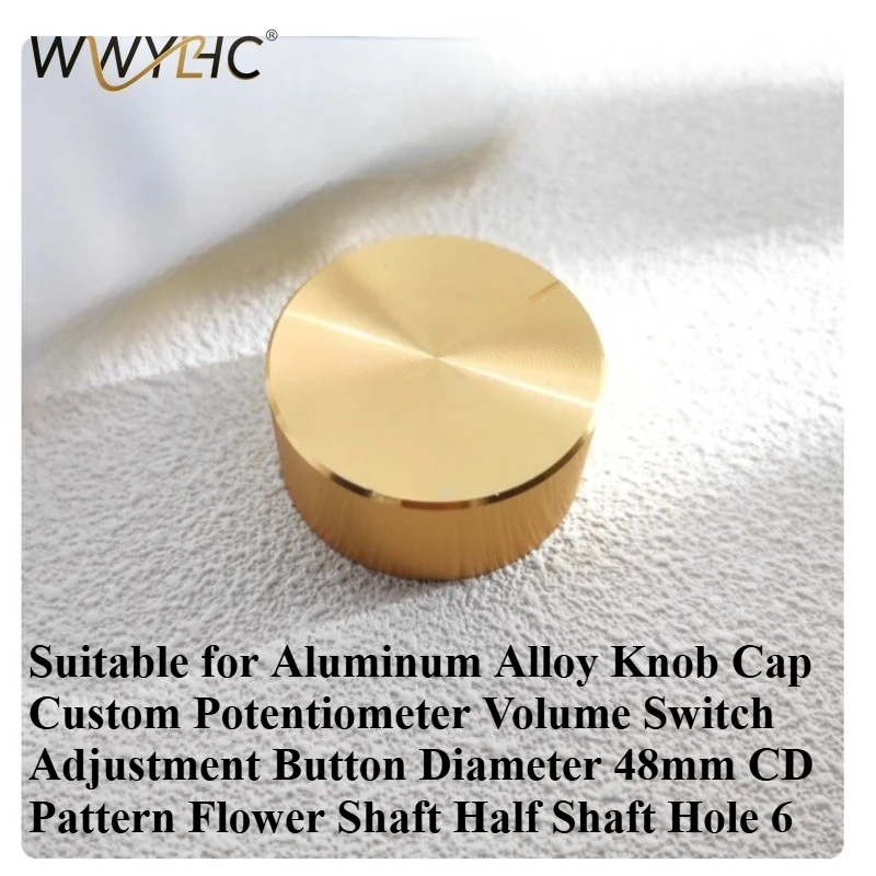 

Подходит для крышки ручки из алюминиевого сплава, потенциометр, переключатель громкости, диаметр 48 мм, CD, цветочный вал, полуваловое отверстие 6