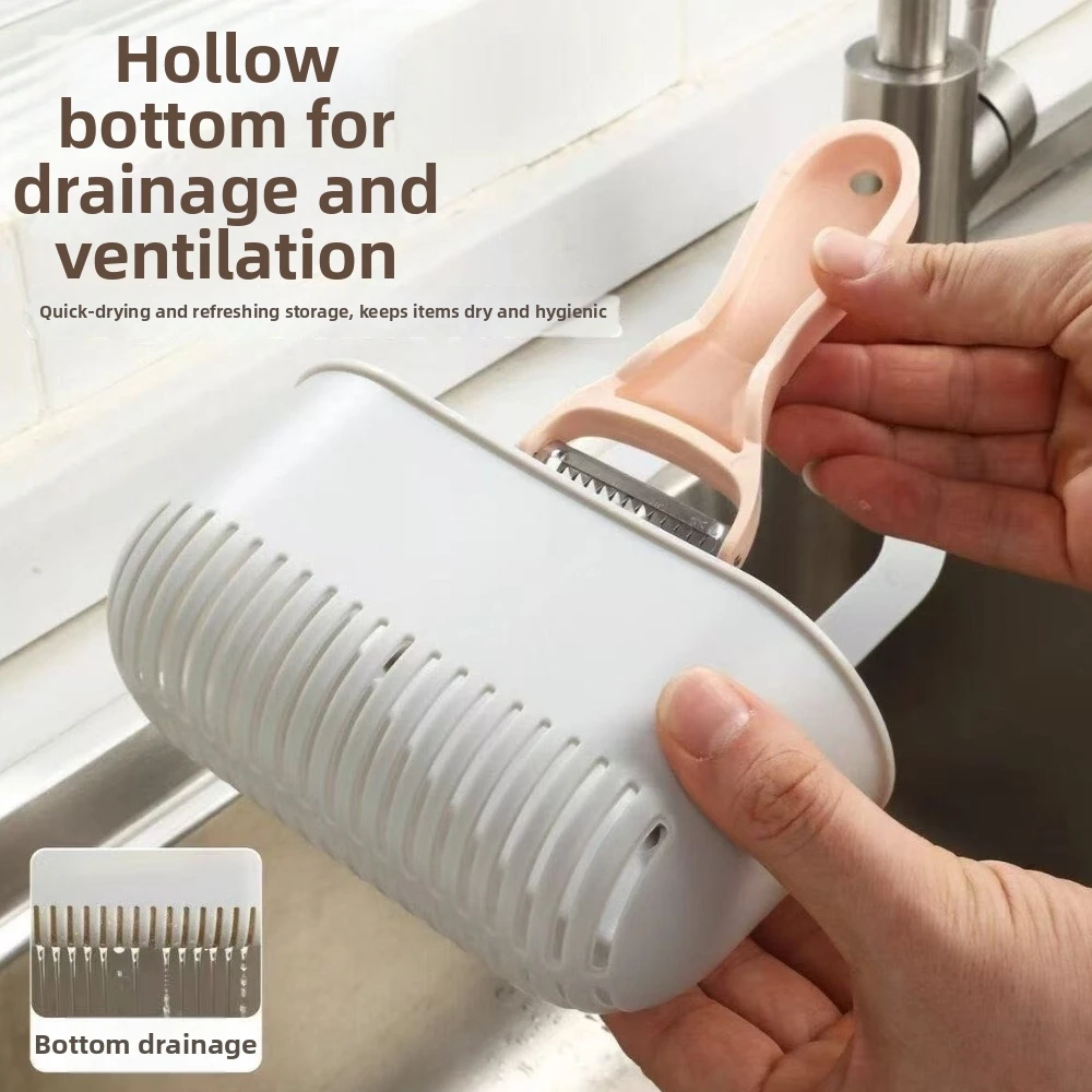 Space Saving Kitchen Faucet Drainage Basket Compact Dual-Use Sponge Holder Plastic Kitchen Storage Rack Household Use