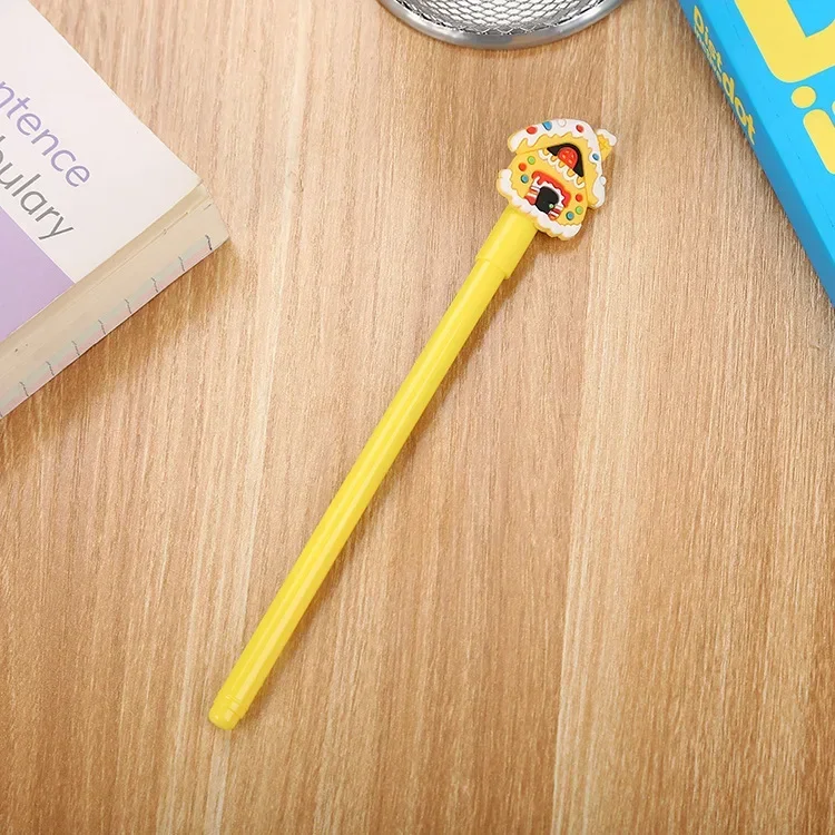 A 60PCS Creative Stationery Patch Christmas Gel Pen Cute Cartoon Santa Claus Prize Gift Silicone Water Pen Kawaii School Supplie