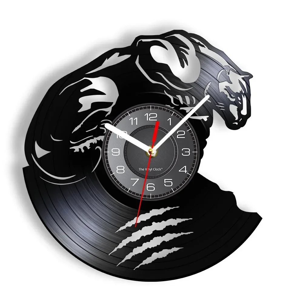 Arctic Cat Panther Wall Clock African Wild Life Animal Beast Predator Vinyl Record Wall Clock Jungle Animals Nursery Wall Decor