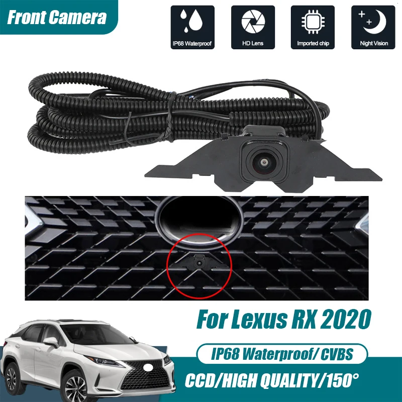 

Car Front View Parking CCD Night Vision LOGO Camera 150° Waterproof CVBS HD AHD For Lexus RX 2020 Color Camera PAL NTSC 80mA