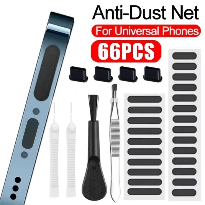 Phone Cleaning Set Phone Speaker Dust Plug Mesh Sticker Charging Port Protector Cleaning Brush Kit For iPhone Xiaomi Huawei Tool