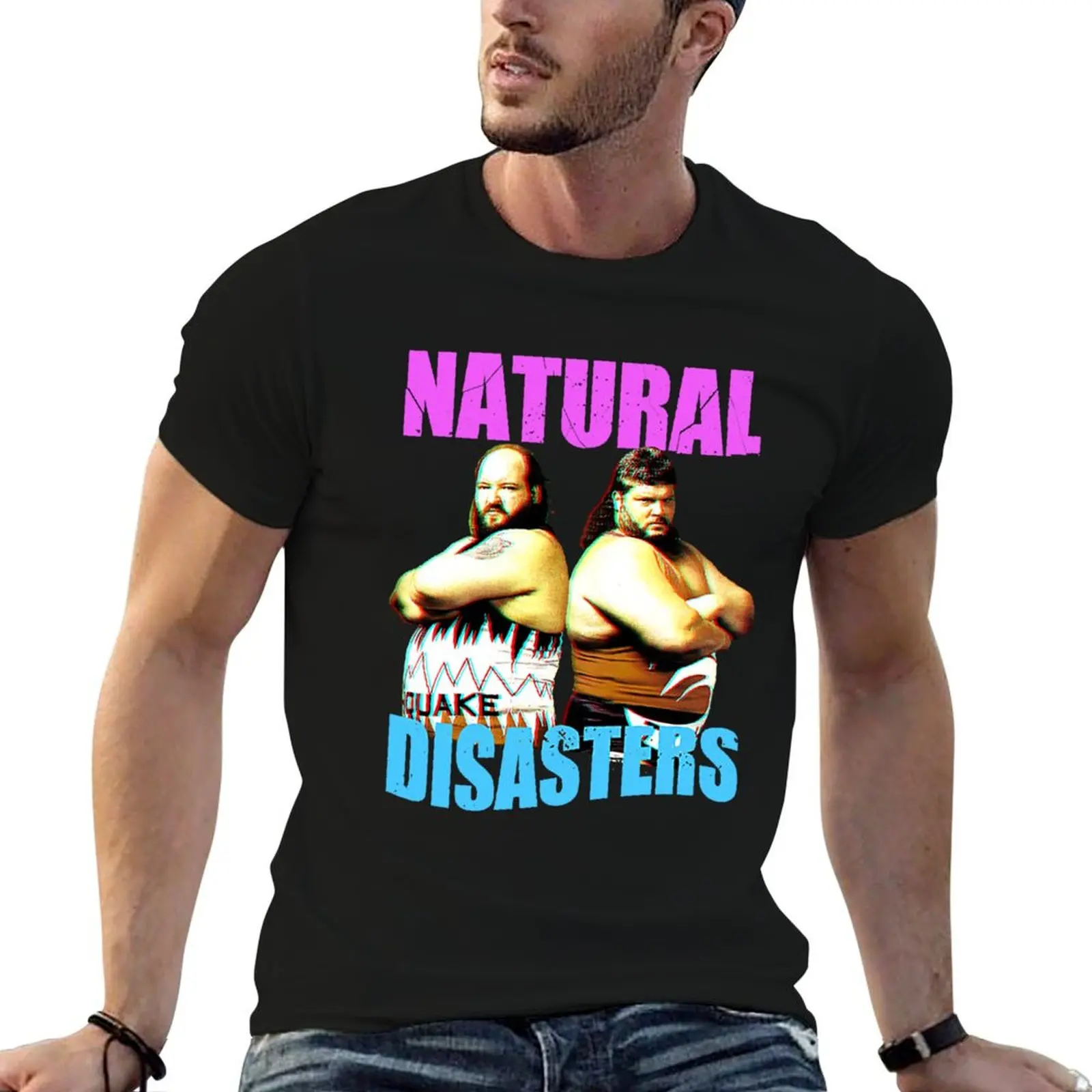 Earthquake and Typhoon, Natural Disasters T-Shirt Big and Tall Casual T-Shirt