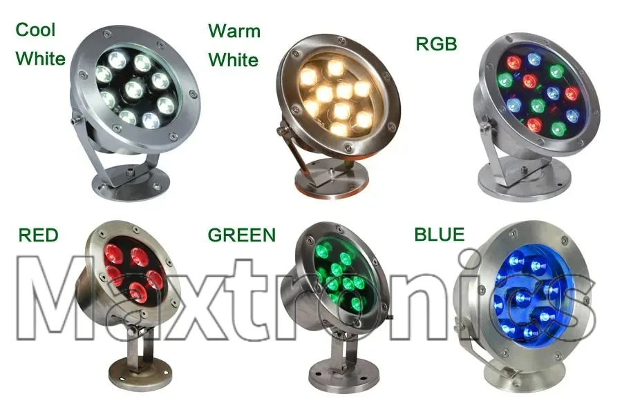6W 12W 18W 24W 30W 36W Landscape Pool Spot Light AC/DC12V RGB/Green/Blue/Yellow/White for Outdoor Garden LED Underwater Lights